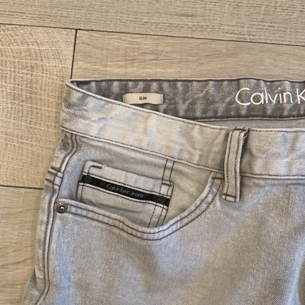 Calvin Klein Gray Washed Jeans - Picture 3 of 8
